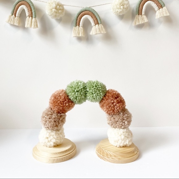Rainbow Mini Pom Poms Centerpiece Kids Party Decorations Baby Room Nursery Decor - Picture 3 of 5
